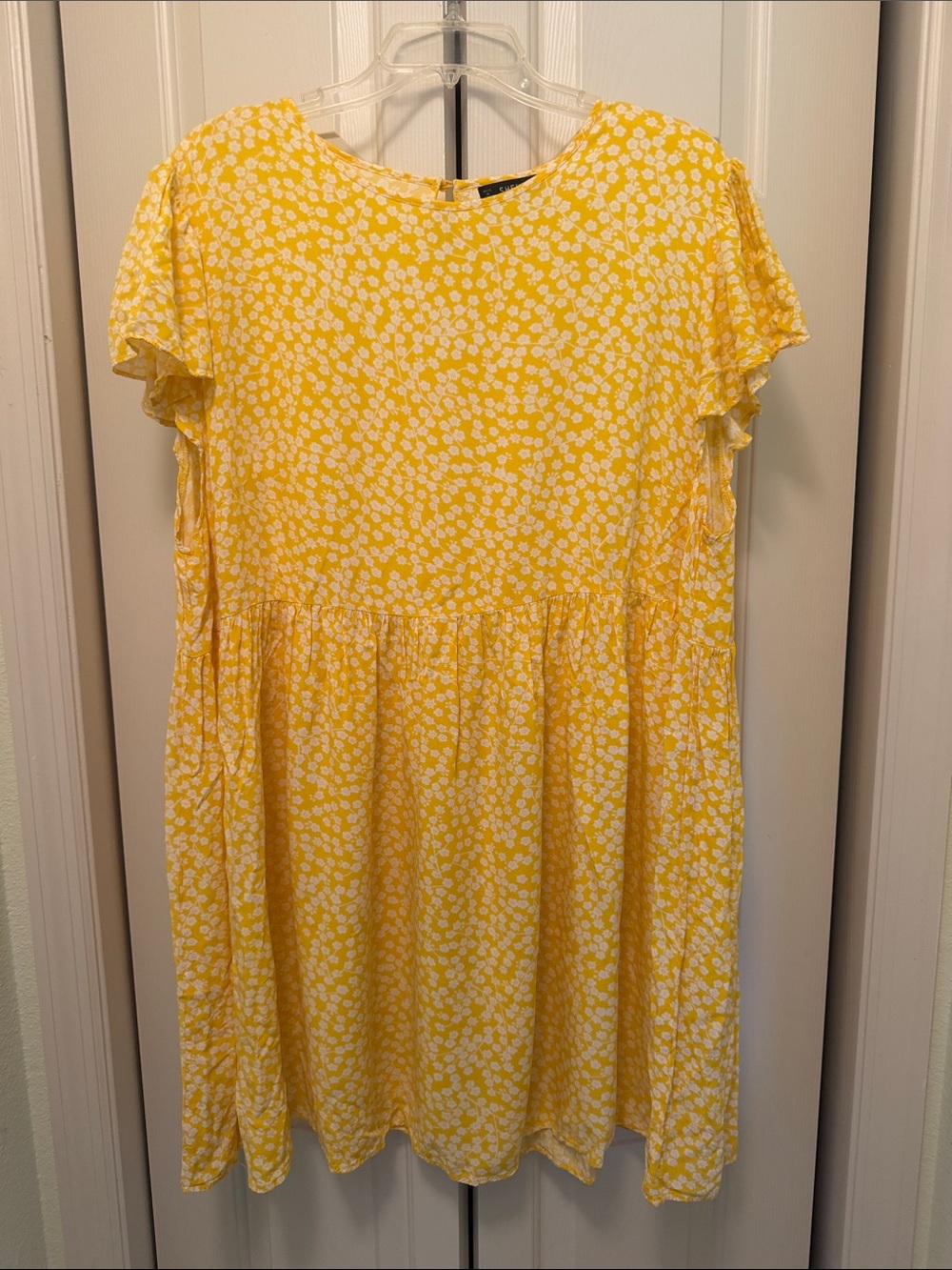 SHEIN Yellow and White Floral Midi Dress